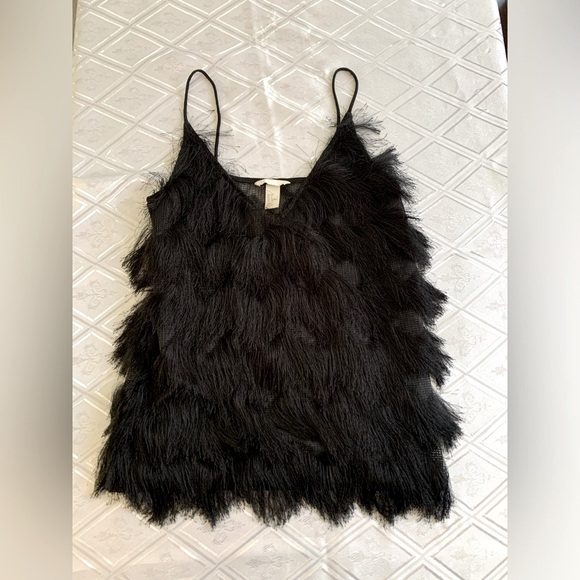 H&M Black Feather Top - Picture 1 of 3